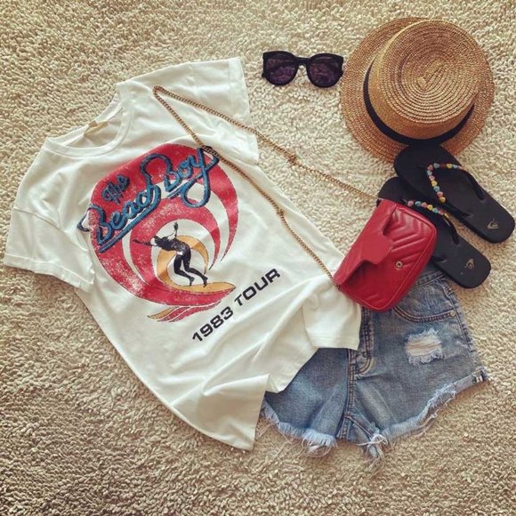 Tops - The Beach Boys 1983 Tour Graphic Band Music Tee